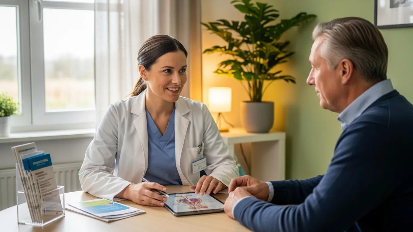 Healthcare professional consulting with a patient about personalized treatment options