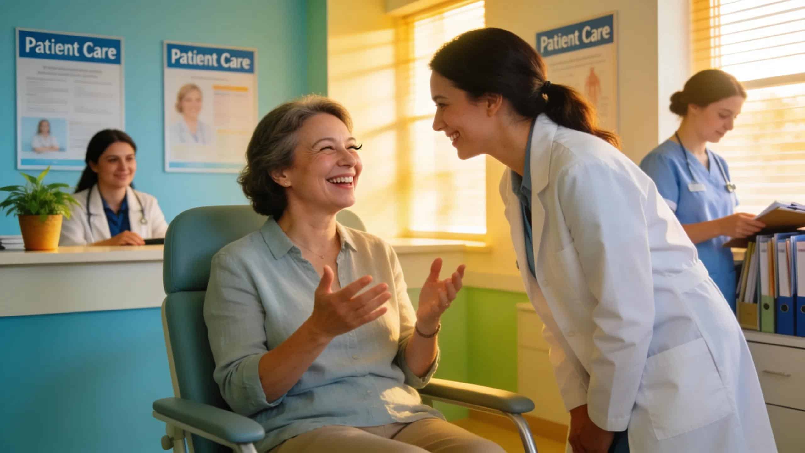Patient sharing their successful recovery experience reflecting satisfaction with non-surgical treatments